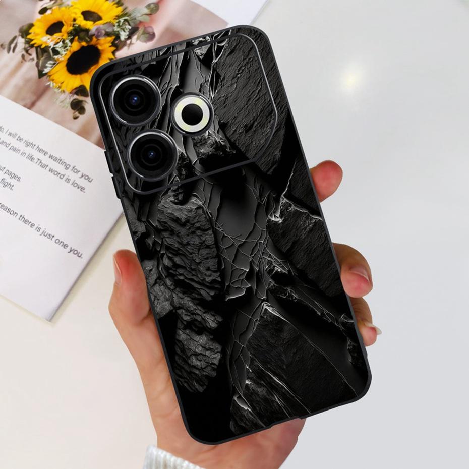 2024 Fashion Case For Tecno Pova 6 Neo Black Silicone Soft TPU Back Cover For Tecno Pova 6Neo 4G Phone Cases