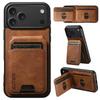 Luxury Faux Leather Oil Wax Pattern Phone Case Card Holder Bag Stand for IPhone 17 Pro Max 16 Plus 15 14 13 12