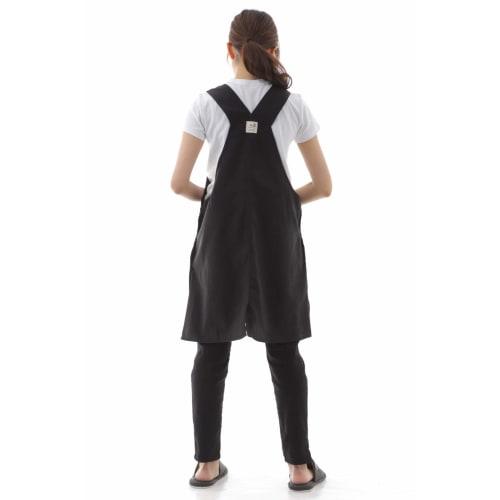 Anes Tunic-Style Apron, Cafe Apron, A-Line Overalls, Restaurant Apron, Cooking Apron, Nursery Teacher Apron, Women's, Khaki #p537