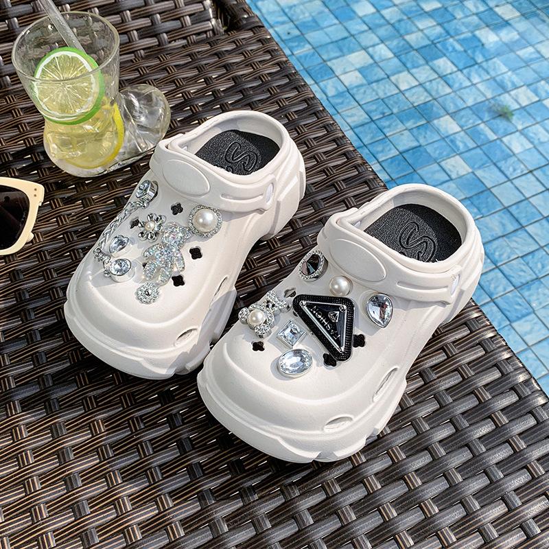 Girls Summer Closed Toe Soft Sole Non Slip Princess Hole Kids Sandals 2425