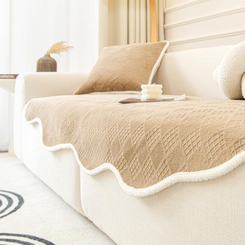 Irregular Special-Shaped Sofa Cushion Autumn And Winter Plush Non-Slip Thickened Warm Seat Cushion Simple And Advanced Sofa Cover Cover