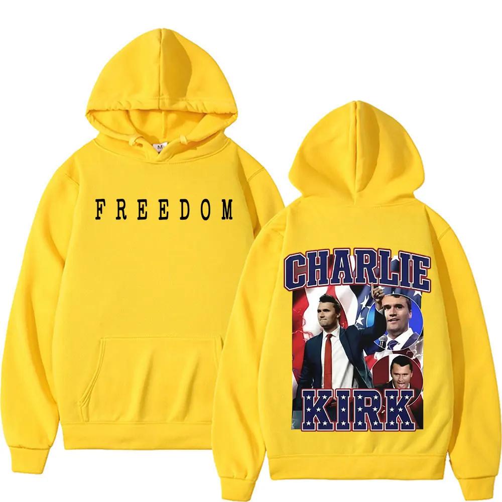 Charlie Kirk Great Patriot Graphic Print Hoodie AutumnWinter RetroHarajuku HoodieMen's Casual High Quality Sweatshirt Sweatshirt