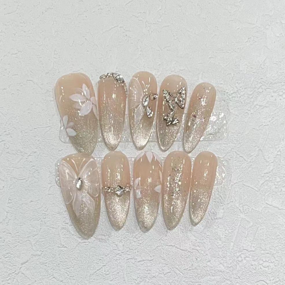 New Style Pure Desire Butterfly Wear Armor Handmade Nail Tablets Fake Nail Patches Nail Art Tablets Finished