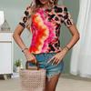 Fashion Women Graffiti Color Print T Shirt Funny Casual O-neck Short Sleeves T-shirt Summer Female Tee Shirt