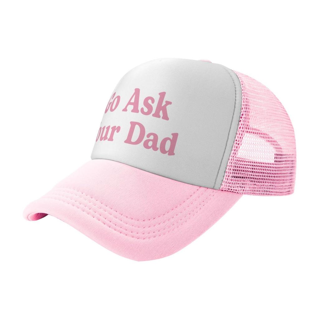 Funny Trucker Hats For Women Go Ask Your Dad Girls Trips Trendy Pink Summer Personalized Baseball Cap Mesh Brid Hat