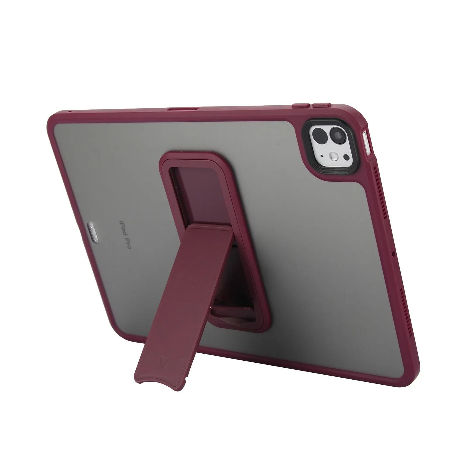 Matte Stand Case Voor iPad Pro Air 4 5 6 7 8 9e 10e Generatie Cases Doorschijnend 10.2 10.9 11 12.9 13 Mini Kickstand Cover for ipad 7th 8th 9th paars