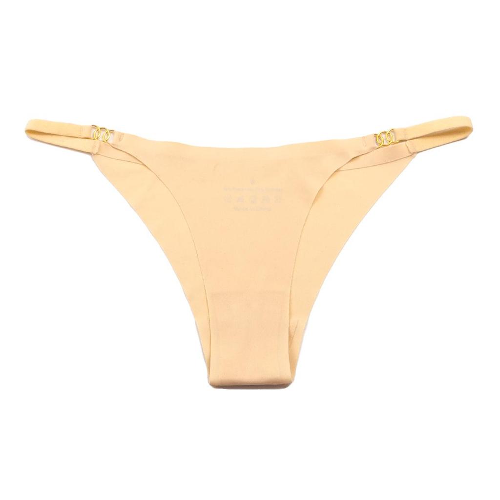 Sexy Ice Silk Low-Waist Women's Breathable Triangle Panties with Thin Straps
