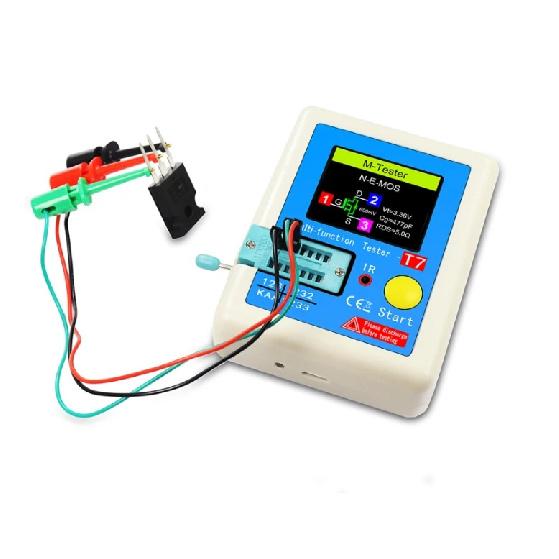T7 New Transistor Tester TFT Diode Triode Capacitance Meter LCR ESR Meter NPN PNP MOSFET IR Tester Multimeter
