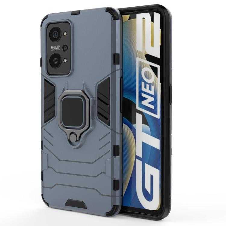 For OPPO Realme GT Neo2 5G Shockproof PC + TPU Protective Case with Magnetic Ring Holder For OPPO Realme GT Neo2 5G синий