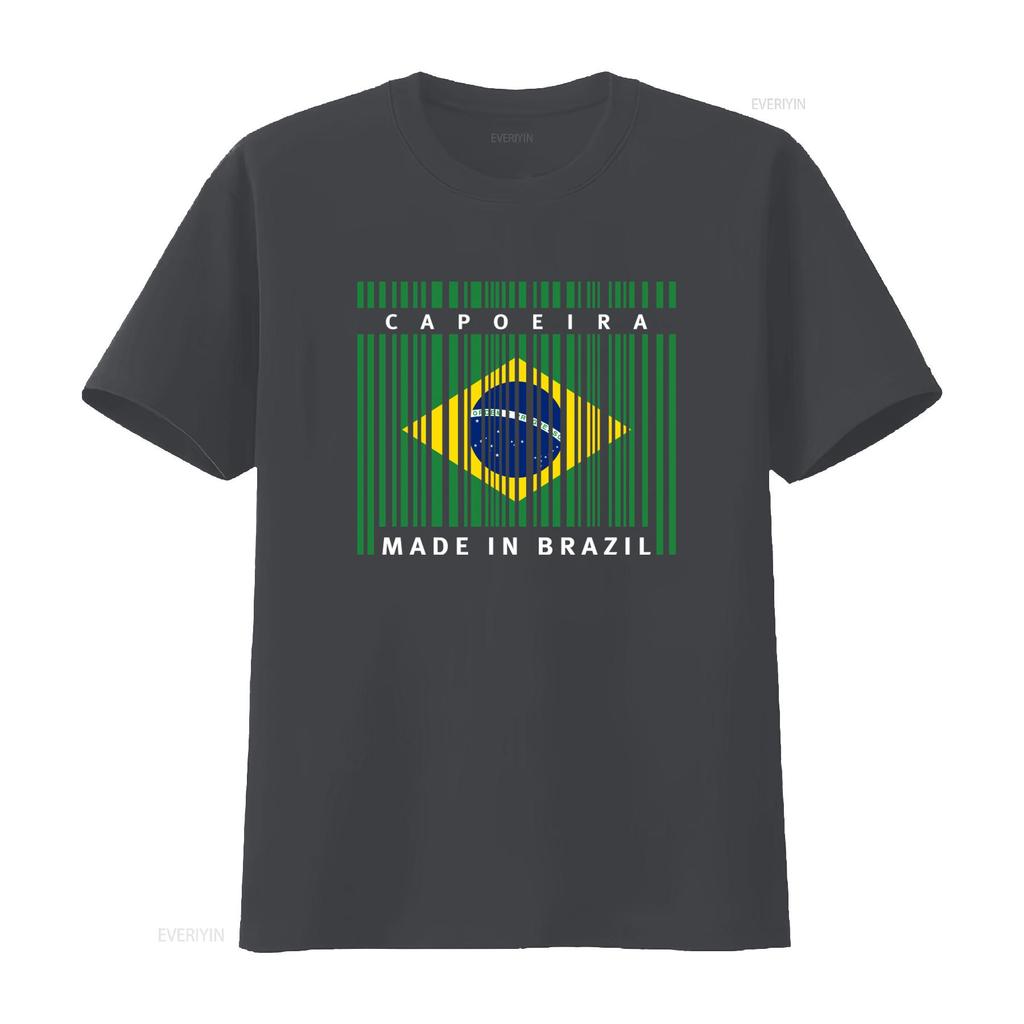 Capoeira Made In Brazil Print T Shirt Casual Fashion Vintage Washed Unisex Streetwear Stylish Graphic Top For Everyday Wear