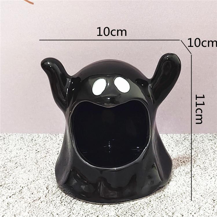 Creative Cute Ceramic Flower Pot Vase Halloween Ghost Candle Holder Handicraft Ornaments Home Decoration Plant Accessories
