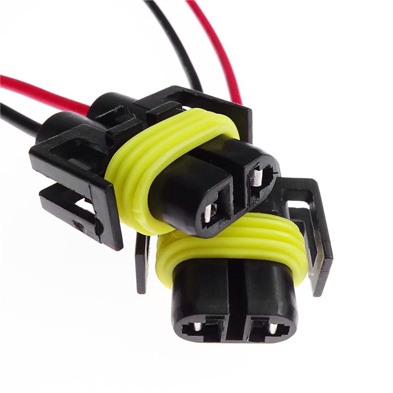 2 Pcs Car Headlight H8 H9 H11 Wire Connector Cable Plug Adapter Wiring Harness Small Line Fit For Fog Lamp Bulb Socket 12V