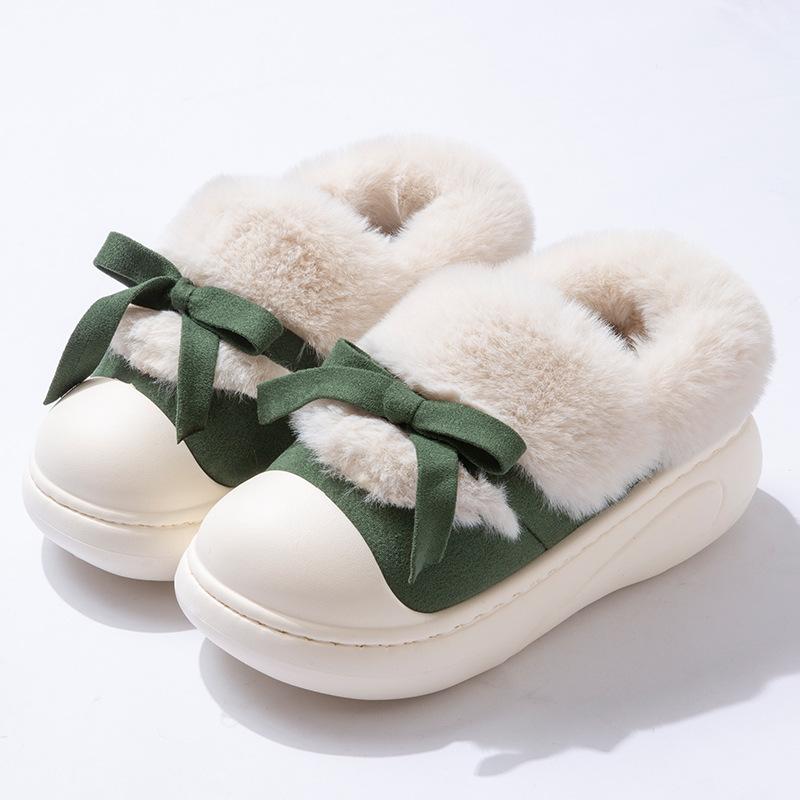

Мода Мода Бант Теплые Зимние Сапоги Женские Искусственный Мех Толстая Подошва Нескользящие Снежные Сапоги Женские Слипоны Мягкая Подошва Плюшевые Ботильоны 40-41 зелёный