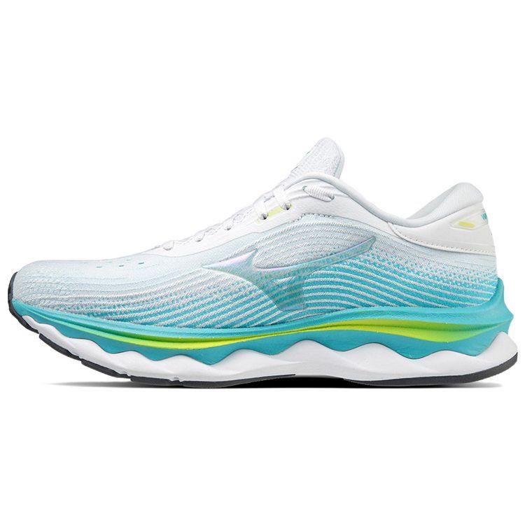 Mizuno Wave Sky 5 Womens Low Top Running Shoes White Blue J1GD210200 36.5