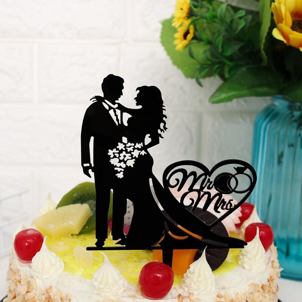 Décoration Gâteau Happy Birthday – Acrylique Noir, Réutilisable, Avec Piques (13,5 Cm)