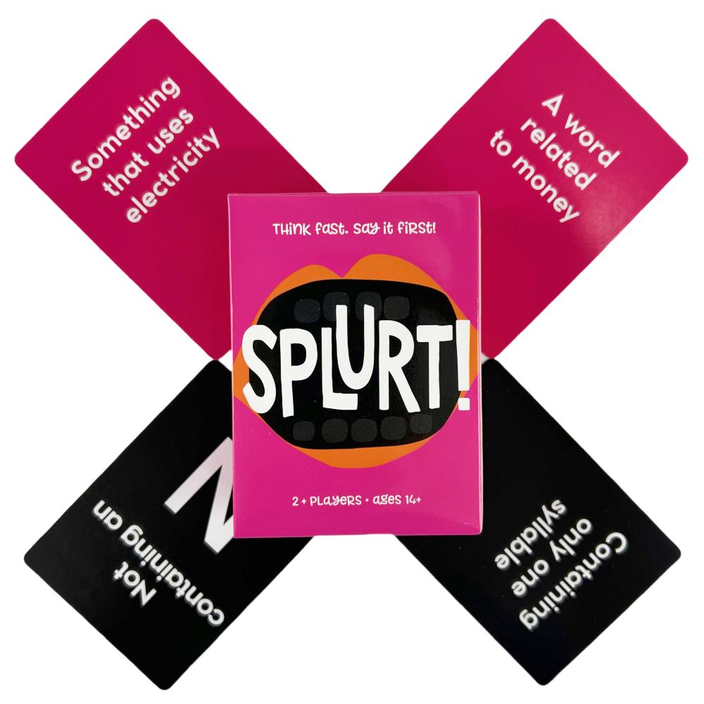Splurt Card Game Splurt! Portable Party Card Game Think Fast Say it First Board Deck