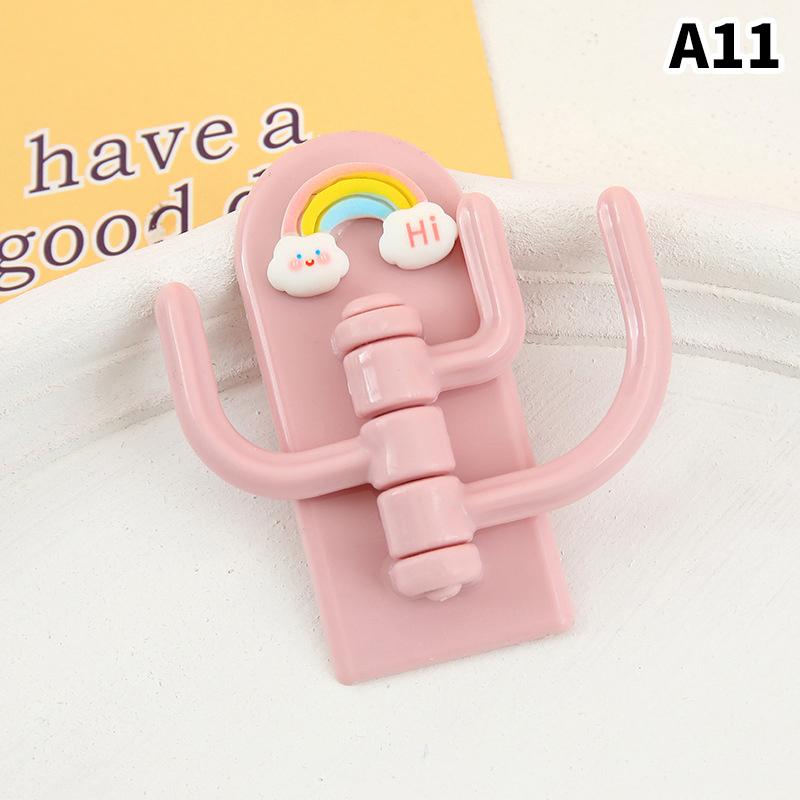 Niedliches Tier Kreativ Cartoon Bunt Drei Haken Spurlos Freies Stanzen Haken Wohnzimmer Schlafzimmer Drehbar Mehrzweckhaken