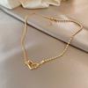 Custom 316 Stainless Steel Jewelry Gold Plated Butterfly Heart Bow Pendant Simple Zircon Necklace Jewelry for Women