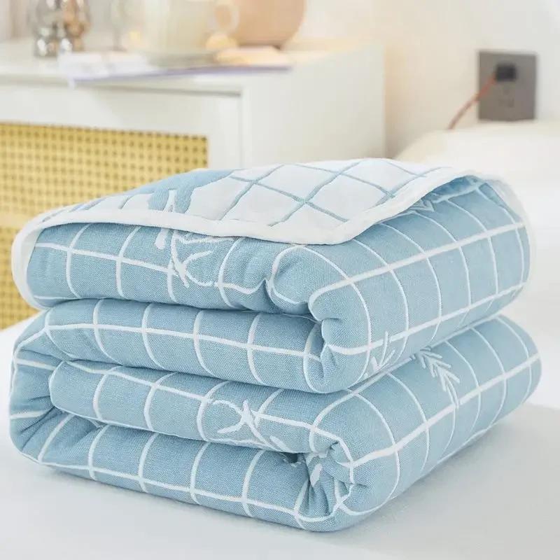 Six Layer Gauze Toenail Blanket Pure Cotton Single And Double Cute Air Conditioning Blanket Summer Children Baby Nap Blanket 90x100cm 1pcs