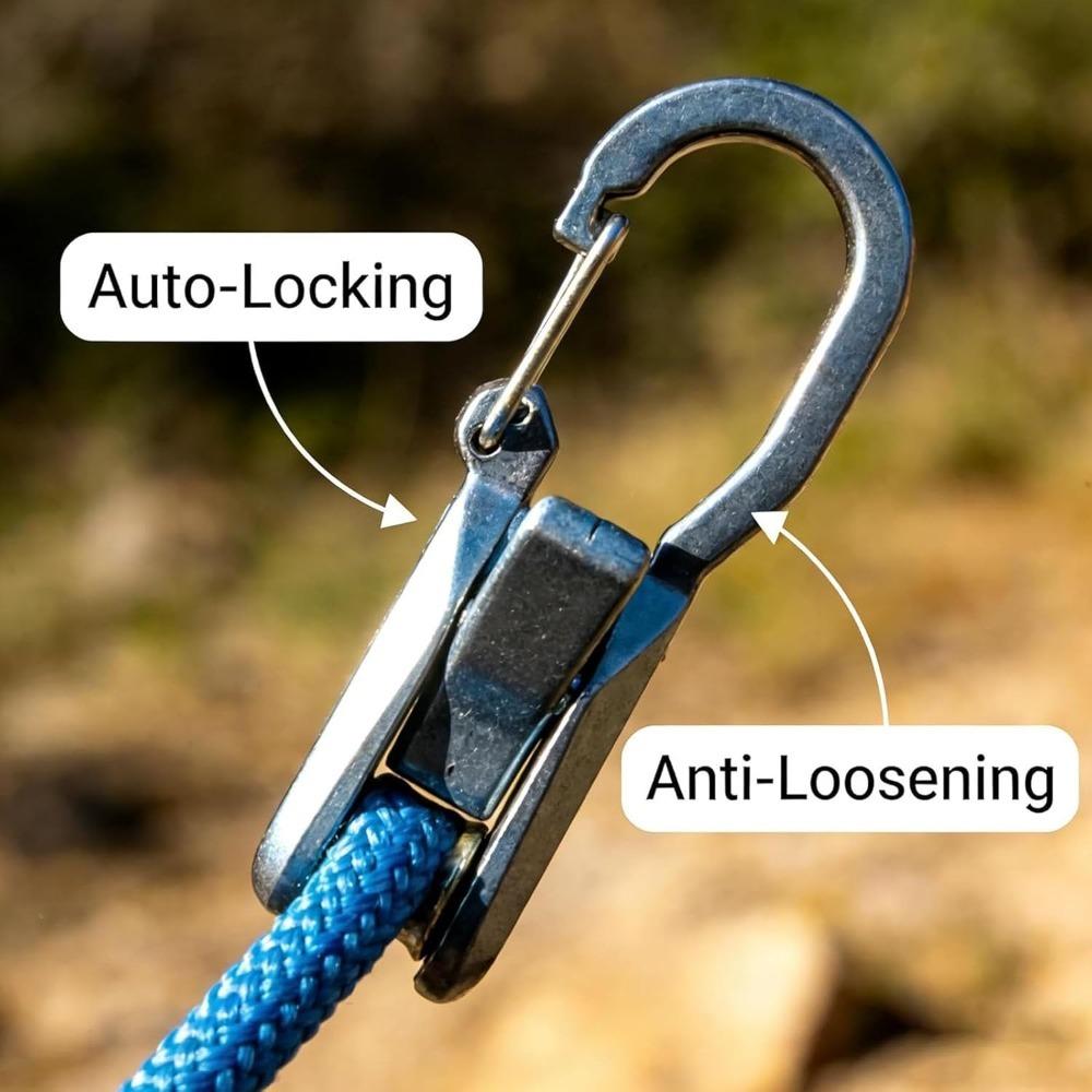 Rope Rollers 6 Pack Paracord, Rope Roller Tensioner Adjuster, Stainless Steel Heavy Duty Knot-Free Cam Lock Buckle, Tie-Down Cargo Tightening