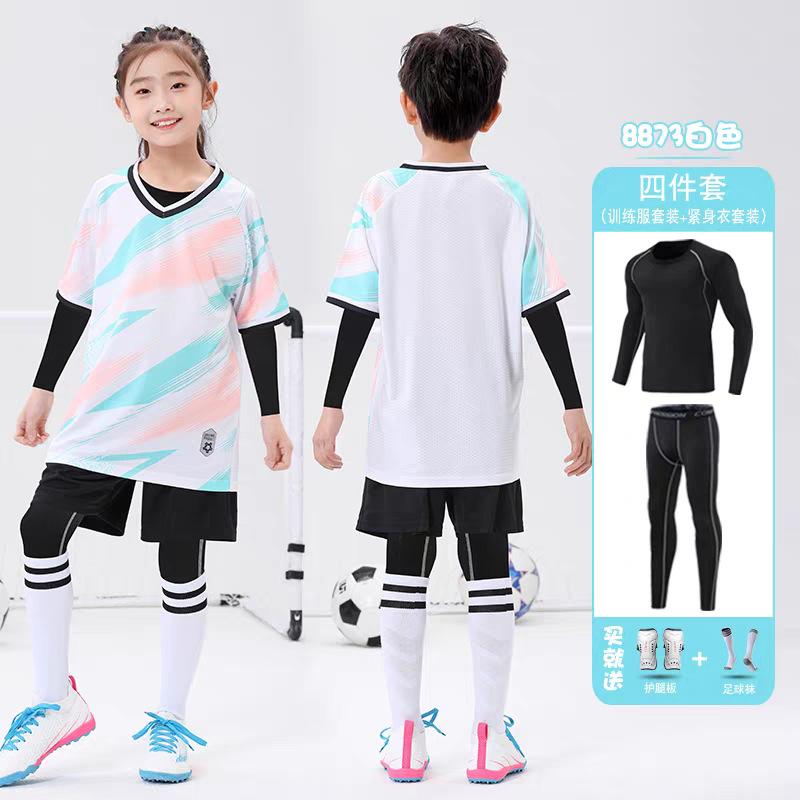 New football jersey set Breathable quick-drying jersey Children s adult jersey Printed badminton jersey Sports training jersey 4xs