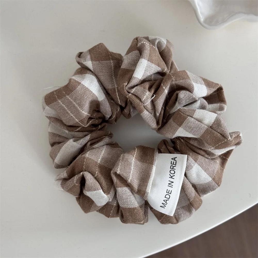 

Новая корейская милая тканевая клетчатая резинка для волос для женщин, простая темпераментная резинка для волос для хвостика, заколка, аксессуары для волос для девочек