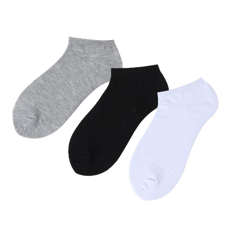 Men Spring and Summer Cotton Pure Color Casual Low Top Shallow Mouth Design Boat Socks