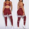 Womens Yoga Set Sleeveless Halter Sports Bra High Waist Leggings Gym Fitness Running