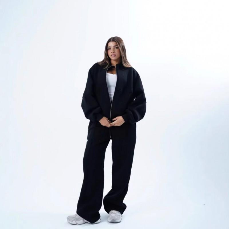 American Casual Suit Cardigan Sportswear Women's Dress Fashionable Street Style Long-sleeved Coat Trousers Two-piece Set