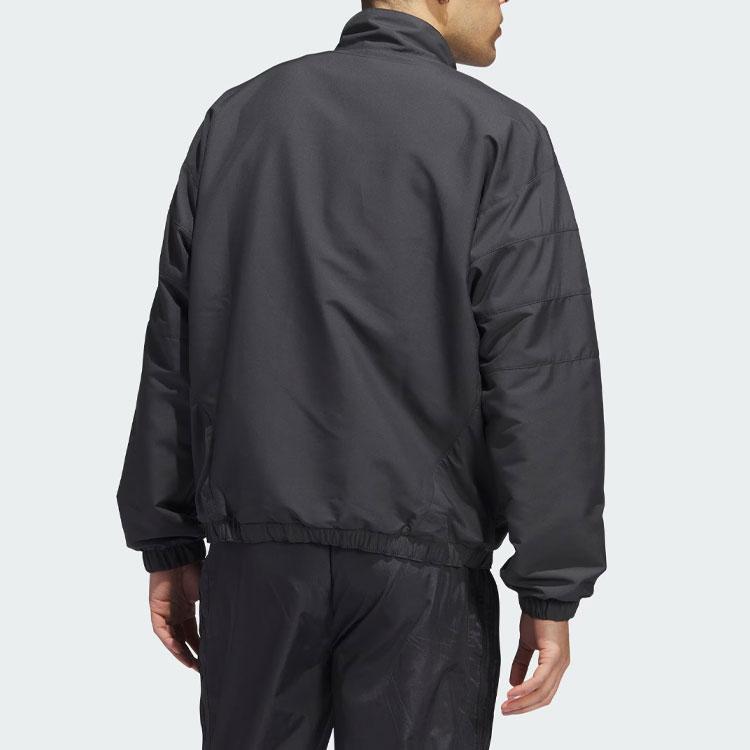 Adidas Originals Puffer Po Basketball Jacket Solid Logo Basketball Pullover Men Jacket Black IK3562