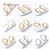 18K Gold Plated Ear Wire with Outside Loop Rhodium Plated Earring Hooks Earwire Fittings DIY Earrings Jewelry Accessories