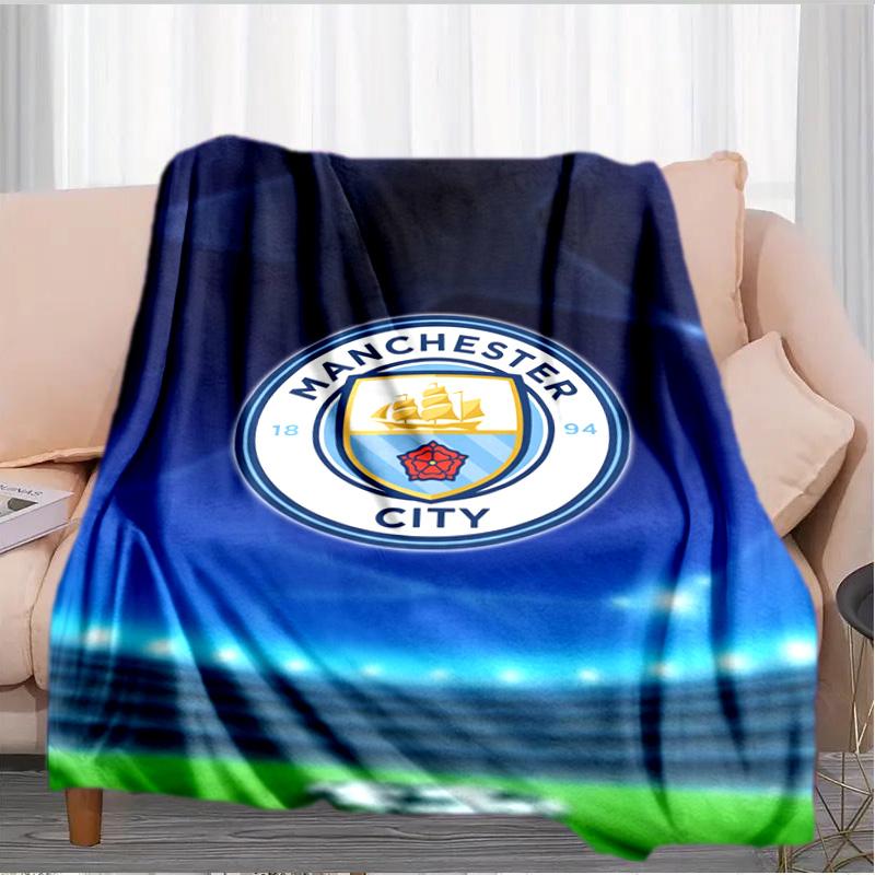 Couverture imprimée City Football Club Couvertures douces en flanelle pour canapé lit Cadeaux pour hommes femmes Couverture de pique-nique Cadeaux de Noël