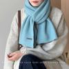 Funi Blue Wool Blended Knitted Wool Scarf Women's Korean Style Autumn and Winter Warm and Windproof Fashionable Versatile Scarf