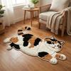 2D Cat-Shaped Area Rug Non-Slip Cartoon Carpet Cute Home Decor Carpet  Living Rooms