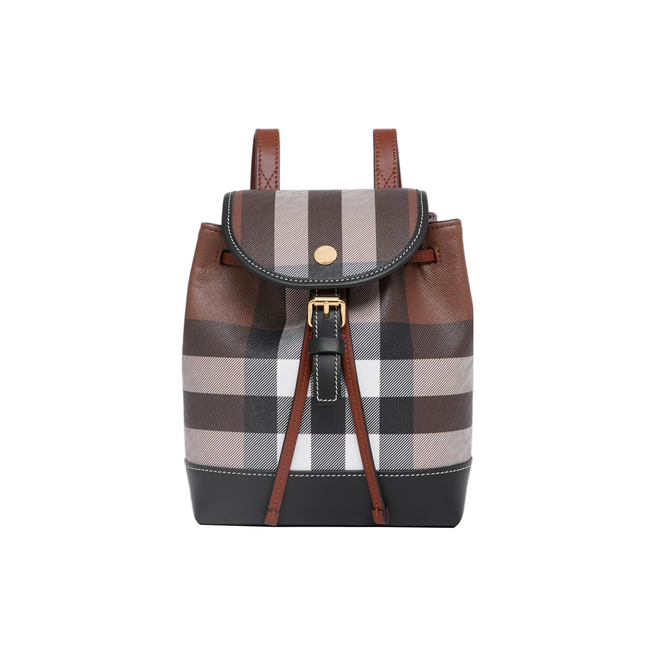 

Burberry Check and Leather Micro Backpack Multicolor Women Backpacks Multi-Color 80584691 Basic Set (Bag+Dust Bag)