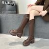 Small Knight Boots But Knee High Boots Women's 2025 Winter New Versatile Thick Heel Platform Boots Women