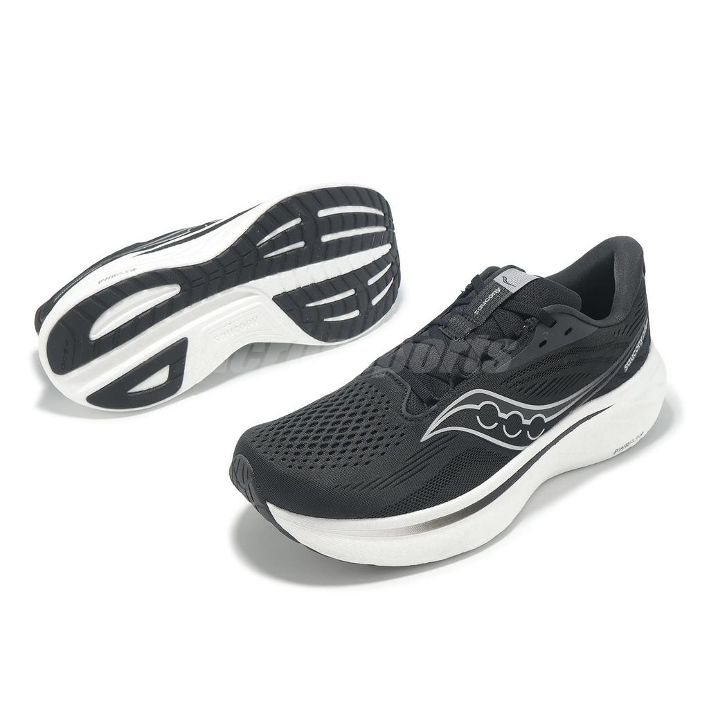 Saucony Ride 18 Black White Men Runner Road Running Jogging Shoes S21000100