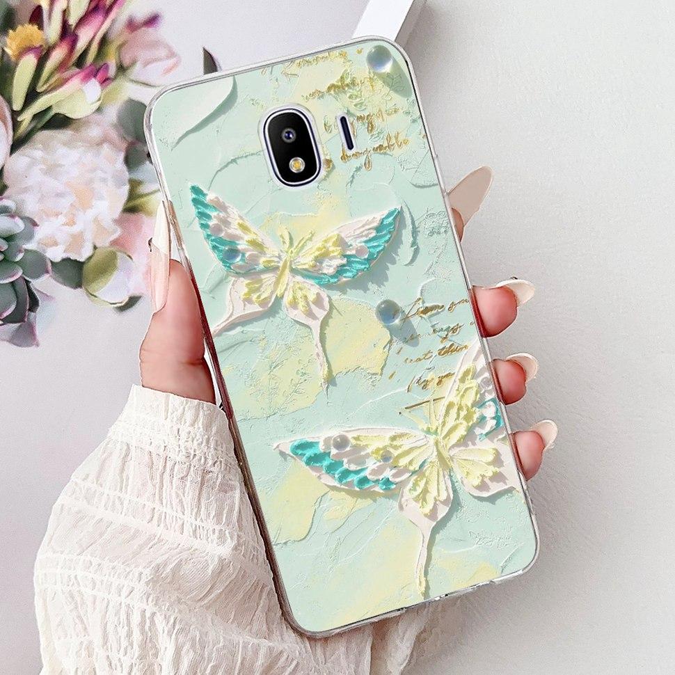 For Galaxy J4 2018 Case SM-J400F Fashion Painted Cover Soft Silicone Phone Case For Samsung Galaxy J4 2018 Fundas Capa Bags