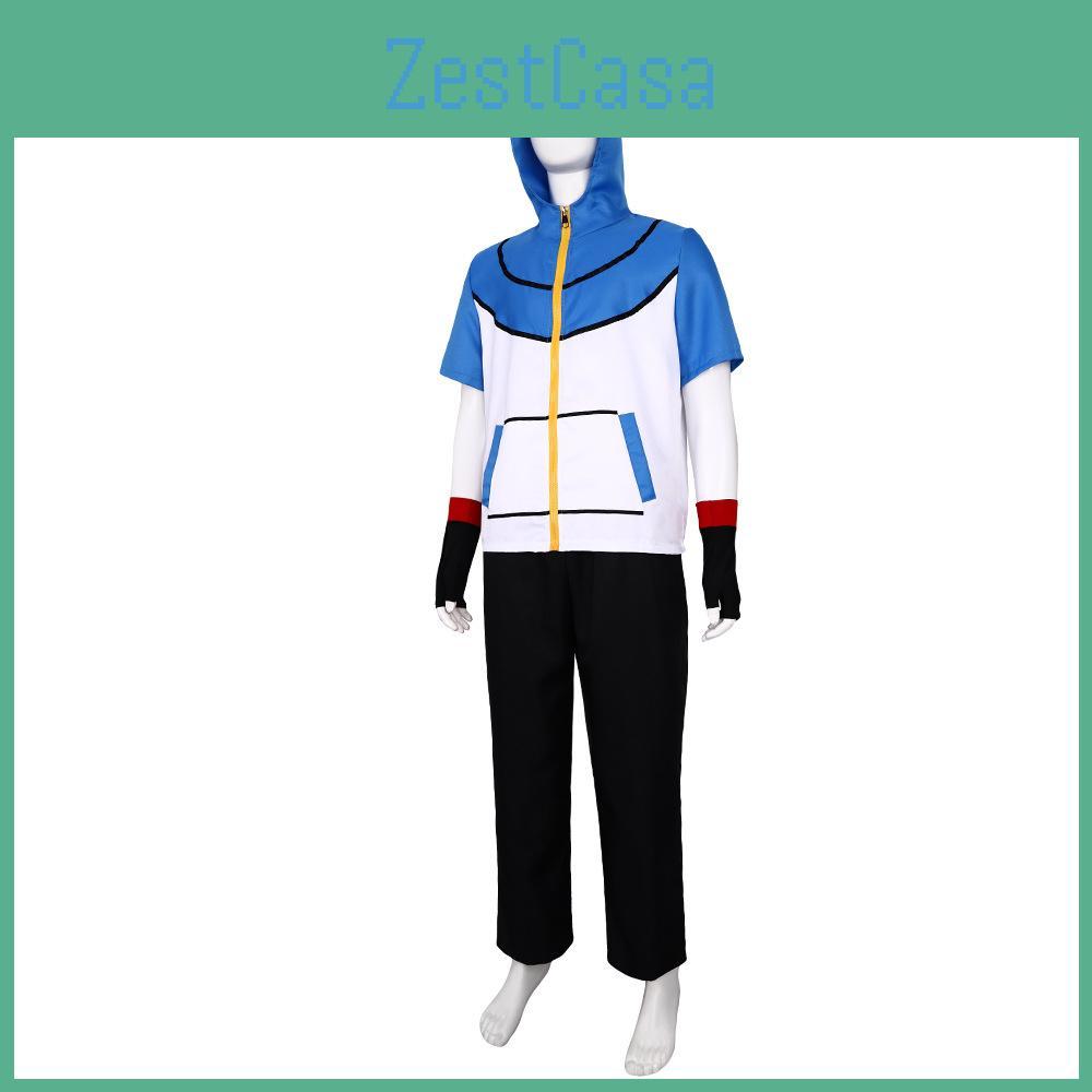 Ketchum Anime Ash Character Cosplay Polyester Outfit Halloween Gift