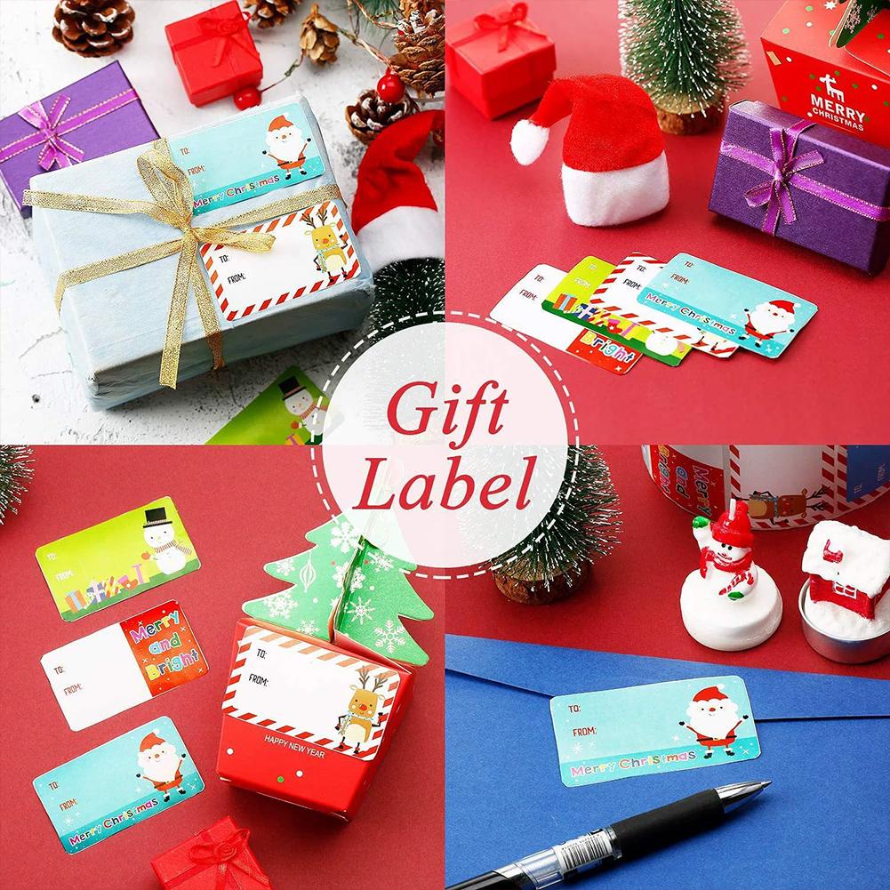 500 Pcs Christmas Tags Self Adhesive Gift Tags for Xmas Presents Christmas Name Labels Stickers for Wrapping Paper Birthday