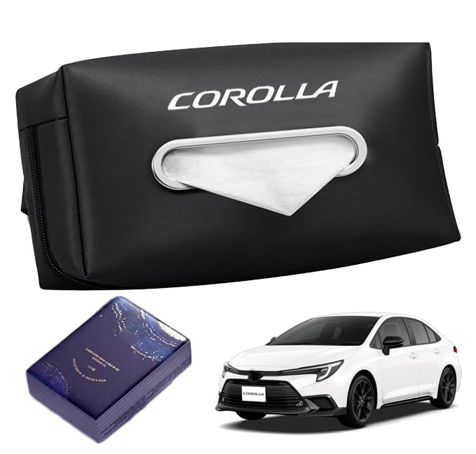 Car Tissue Case, Car Tissue Cover, Storage Box, Tissue Holder, Fits All Tissues, Custom Made, Leather Material, Waterproof, Easy to Install, Larg