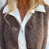 Autumn and Winter Women's Lamb Fleece Polar Fleece Button Vest Jacket Vest Jacket