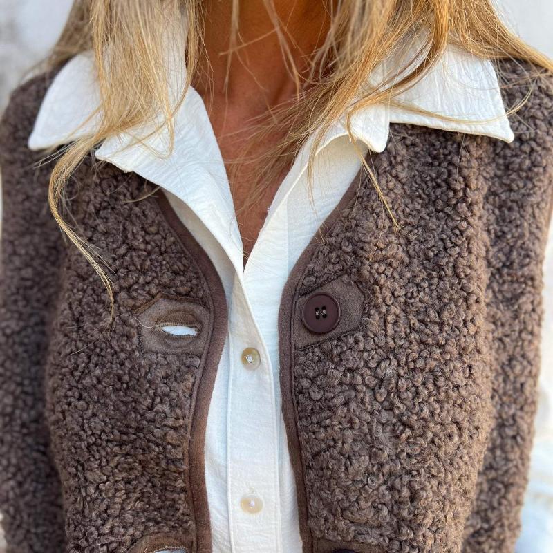 Autumn and Winter Women's Lamb Fleece Polar Fleece Button Vest Jacket Vest Jacket