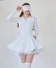 J Jane Mochi Long Sleeve Double Flare Dress (White)