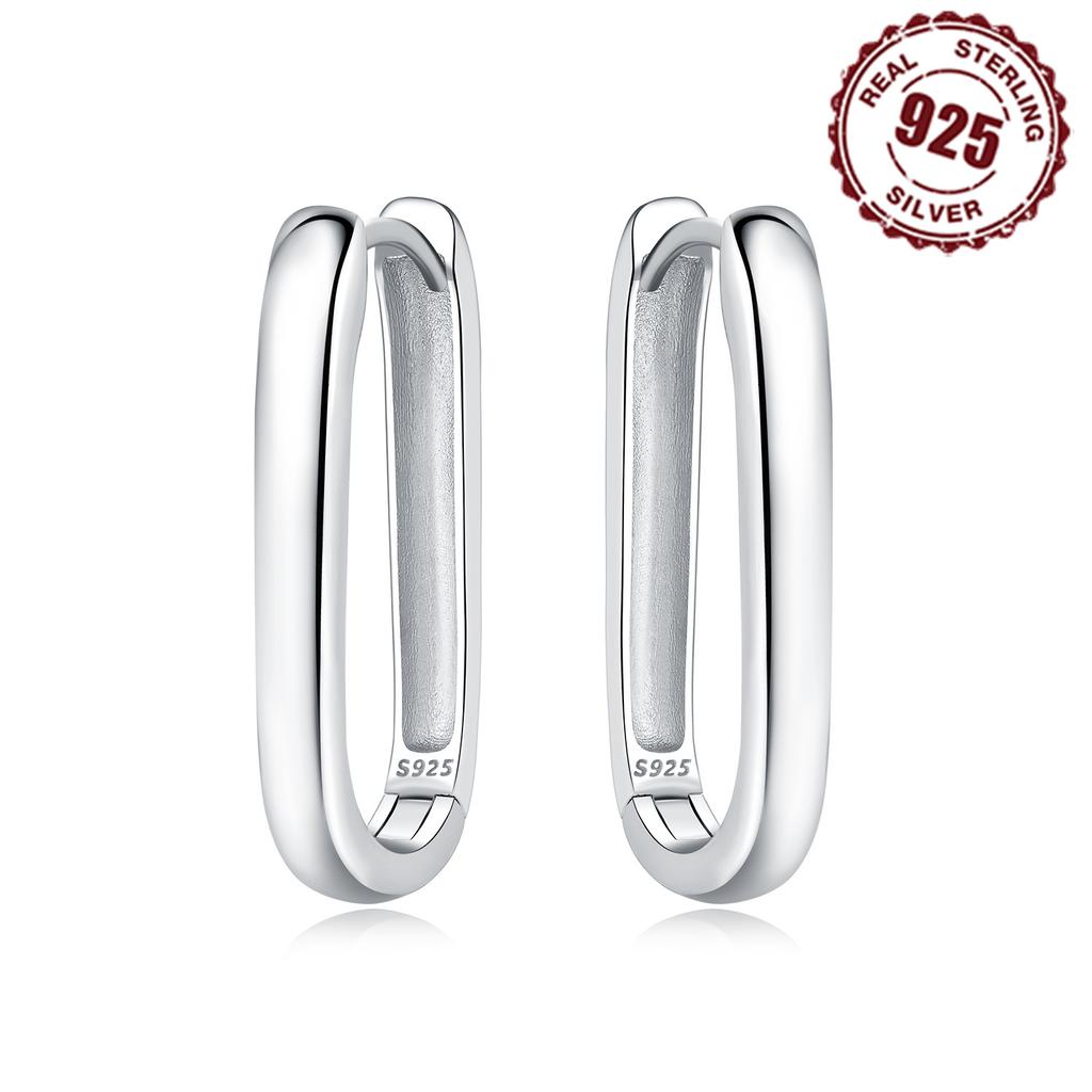925 Sterling Silver Simple Versatile Earrings Jewelry Versatile Hoop Earrings for Women Jewelry Fine Birthday Party Gifts