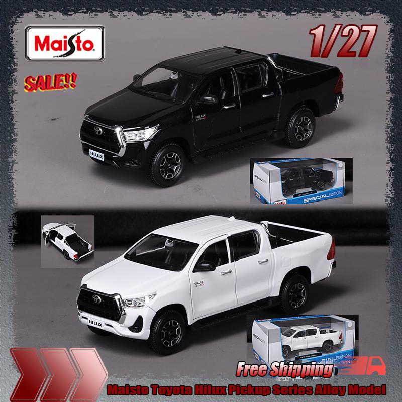 På lager Maisto 1:27 Toyota Hilux Pickup Series Simulering Legering Miniatyr Støpt Bilmodell Tilpasset Gutt Leketøy Samling Gave