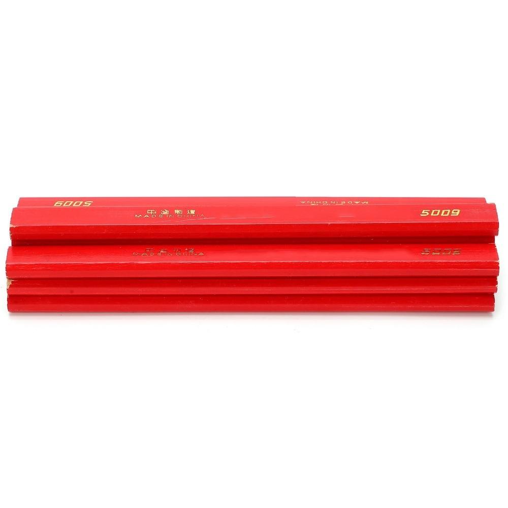 10Pcs 170mm Woodworking Pencils Red Core Builders Pencils for Carpenters and Builders
