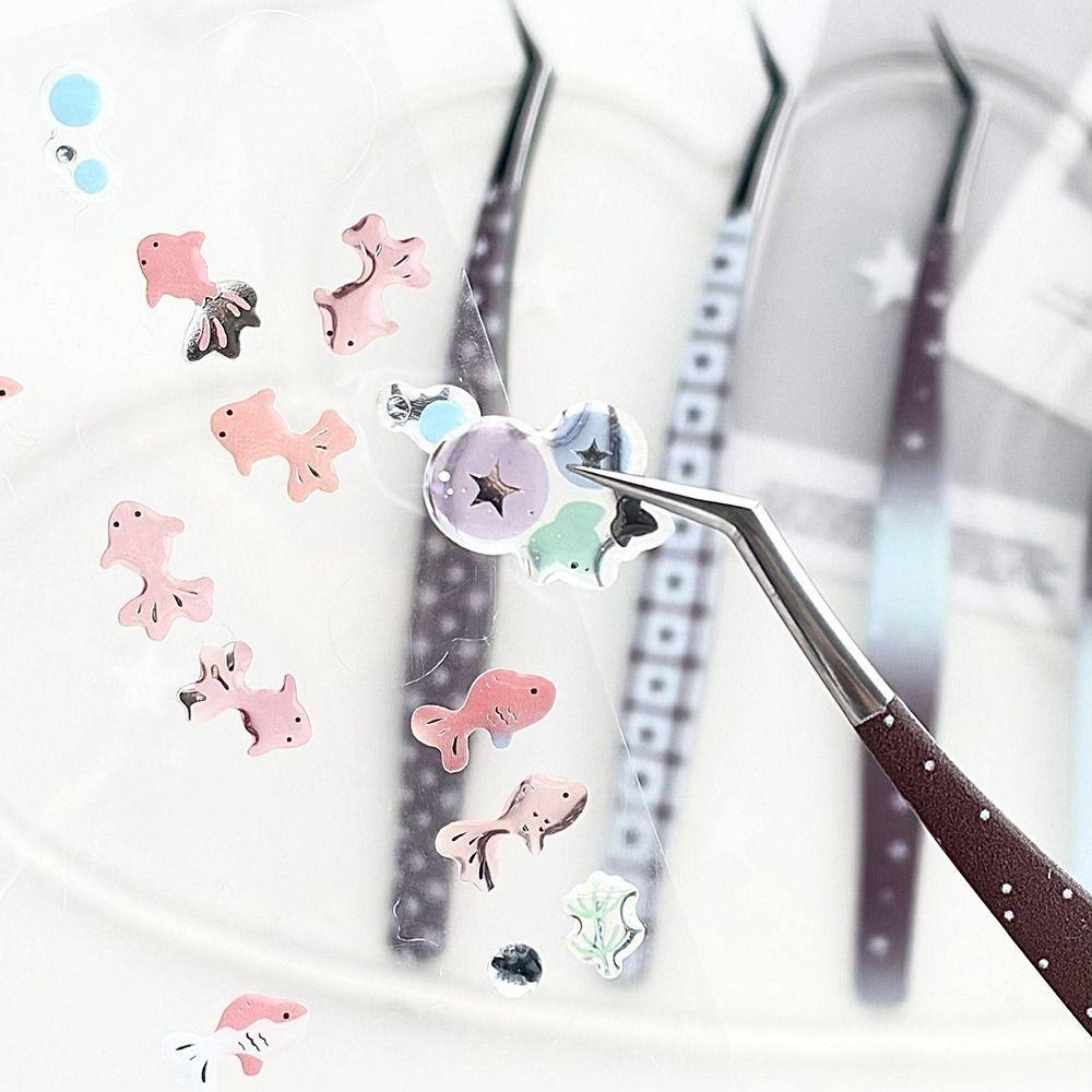 Stainless Steel Curved Stickers Tweezers Anti-static Cartoon False Eyelash Tweezers High Precision Eyelash Curler
