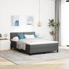 VidaXL Lit Box Spring with Mattress & LED Dark Grey 140x200 Cm Fabric 3342290