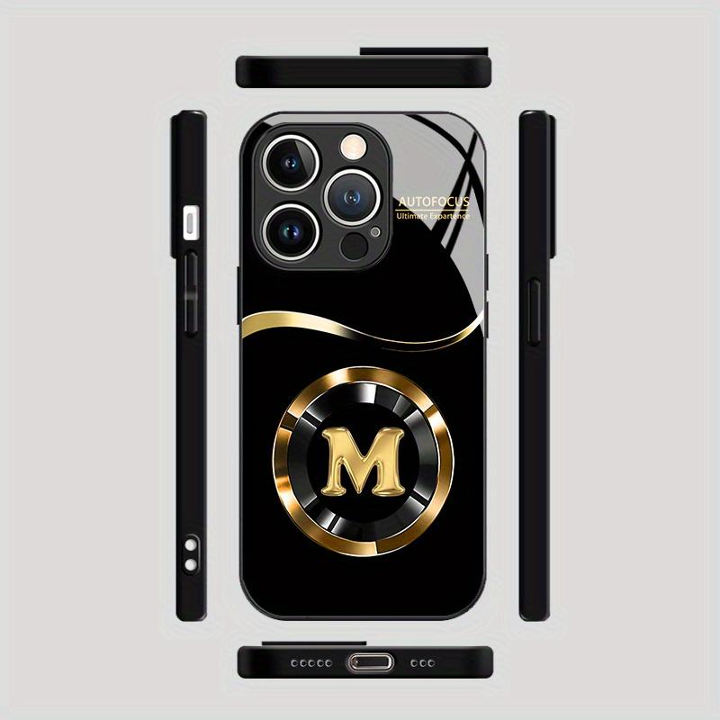 Wear Resistant Golden M-letter Phone Case For Samsung Galaxy S25 S24 S23 S22 S21 S20 S10 S10E Edge Ultra Plus FE 4G 5G Glass